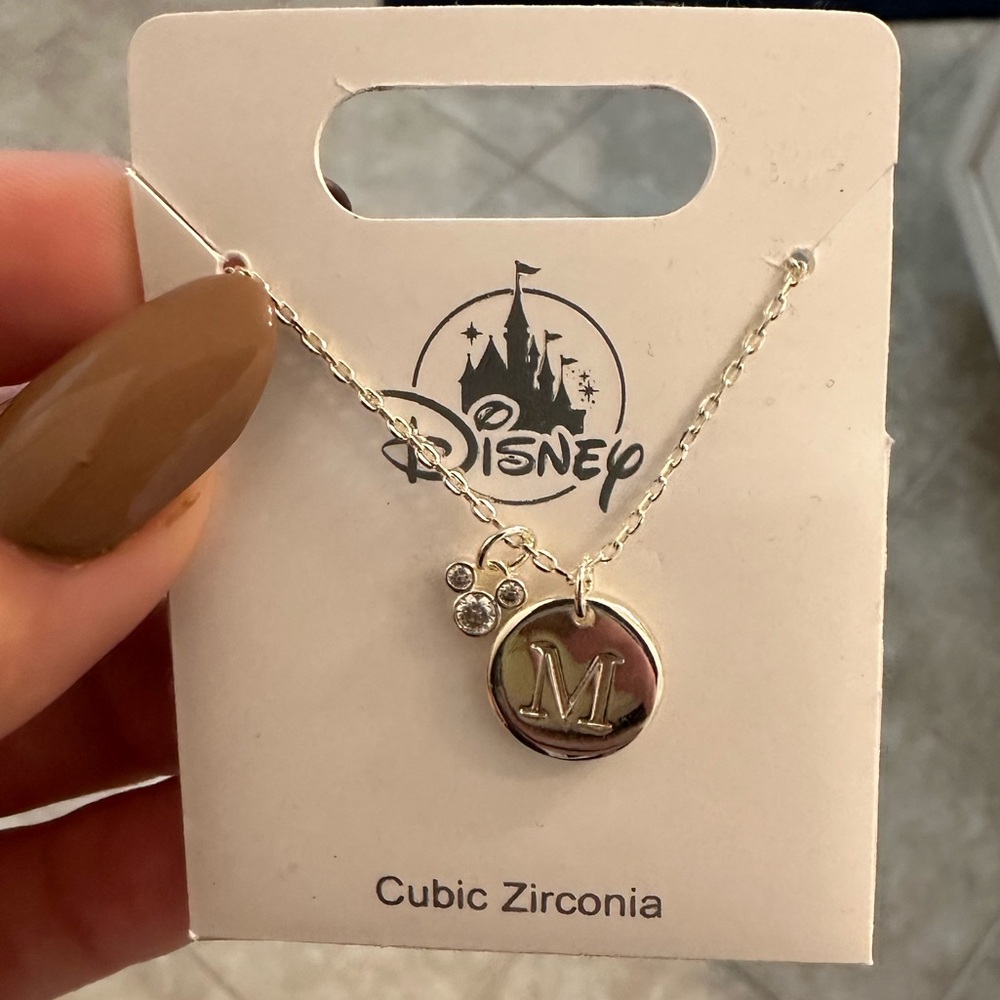 NWT Disney Park Silver Initial M Chain Necklace